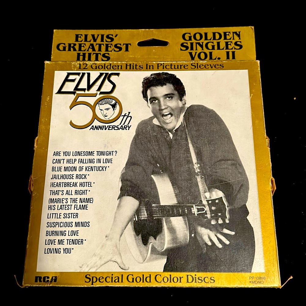 Vintage Elvis Greatest Hits 45 record collection